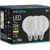 Mexen Vintis 3x Ampoule filament LED E27, G95, 6W, Chaude - 2700K, 720 lm, claire - L157-E27-0627-00x03