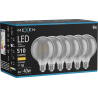 Mexen Vintis 6x Ampoule filament LED E27, G95, 6W, Chaude - 2700K, 510 lm, fumée - L157-E27-0627-70x06