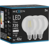 Mexen Vintis 3x Ampoule filament LED E27, G95, 6W, Neutre - 4000K, 720 lm, claire - L157-E27-0640-00x03