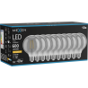 Mexen Vintis 10x Ampoule à filament LED E27, G95, 8W, Chaude - 2200K, 600 lm, fumée - L157-E27-0822-70x10