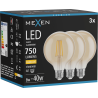 Mexen Vintis 3x Ampoule filament LED E27, G95, 8W, Chaude - 2700K, 750 lm, ambre - L157-E27-0827-50x03