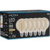 Mexen Vintis 6x Ampoule filament spirale LED E27, G95, 4W, Chaude - 2200K, 360 lm, ambre - L167-E27-0422-50x06