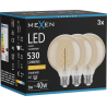Mexen Vintis 3x Ampoule filament spirale LED E27, G95, 6W, Chaud - 2200K, 530 lm, ambre - L167-E27-0622-50x03