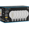 Mexen Vintis 6x ampoule à filament spirale LED E27, G95, 6W, Chaude - 2700K, 630 lm, clair - L167-E27-0627-00x06