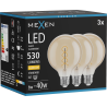 Mexen Vintis 3x Ampoule filament spirale LED E27, G95, 6W, Chaude - 2700K, 530 lm, ambre - L167-E27-0627-50x03