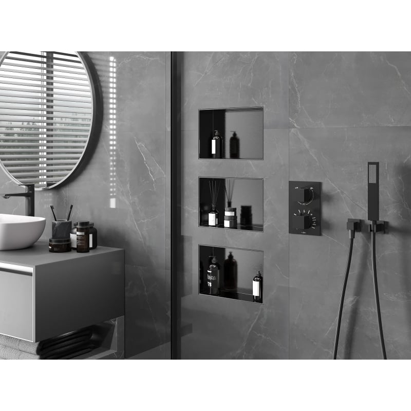 Mexen X-Wall-NR étagère encastrée sans rebord 30 x 20 cm, gris canon brossé - 19E1302010