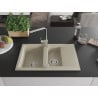 Mexen Gaspar évier en granit 1,5 bacs avec égouttoir et robinet de cuisine Rita, beige - 6507-69-670300-00