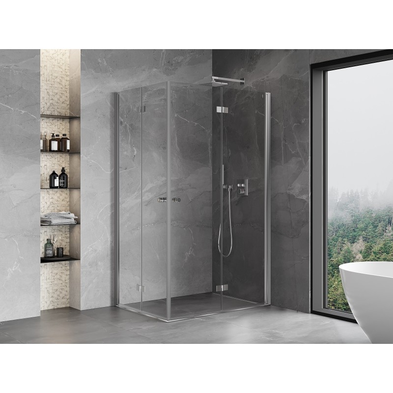Mexen Mist-F Duo cabine de douche pliable droite 85 x 105 cm, transparent, chromé - 8A6-085L-105P-01-00