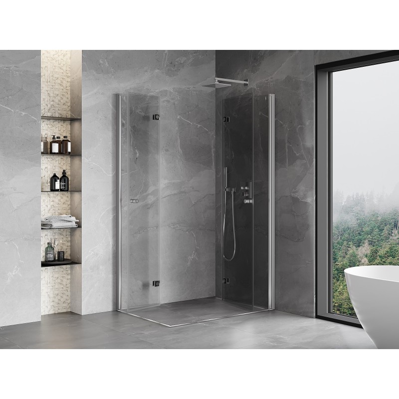 Mexen Mist-F Duo cabine de douche pliante droite 75 x 115 cm, transparent, chrome - 8A6-075L-115P-01-00