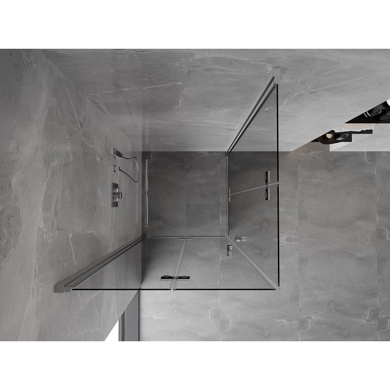 Mexen Mist-F Duo cabine de douche pliante 95 x 95 cm, transparent, chrome - 8A6-095L-095P-01-00