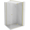 Mexen Mist-F cabine de douche pliante droite 80 x 100 cm, transparent, or brossé - 8A6T-080-100-55-00-P