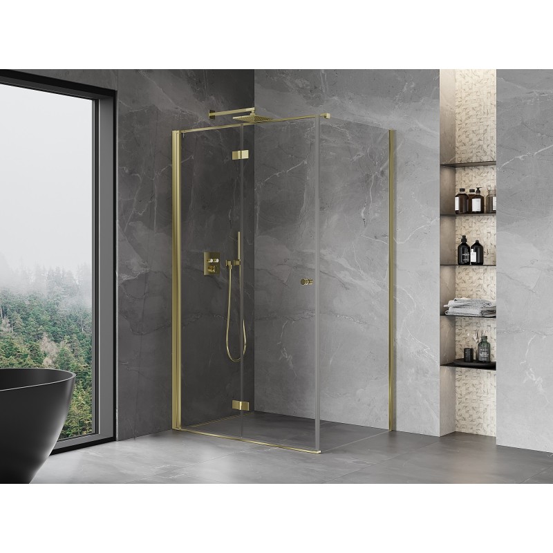 Mexen Mist-F cabine de douche pliante gauche 75 x 100 cm, transparent, or - 8A6T-075-100-50-00-L