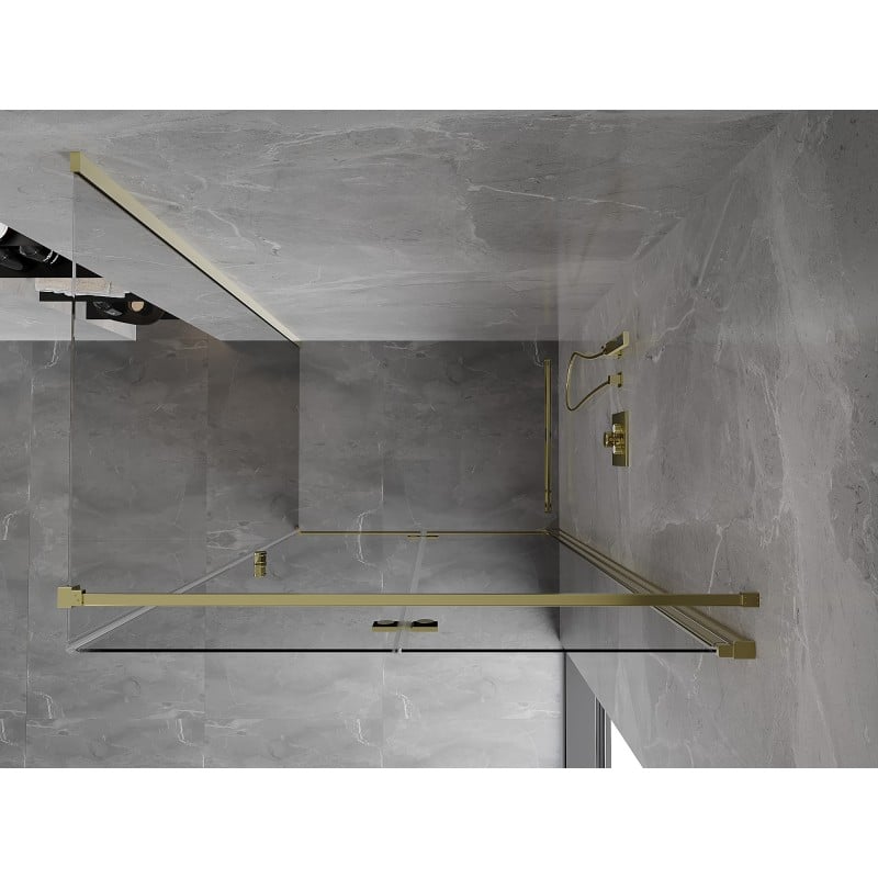 Mexen Mist-F cabine de douche pliante droite 75 x 80 cm, transparent, doré - 8A6T-075-080-50-00-P