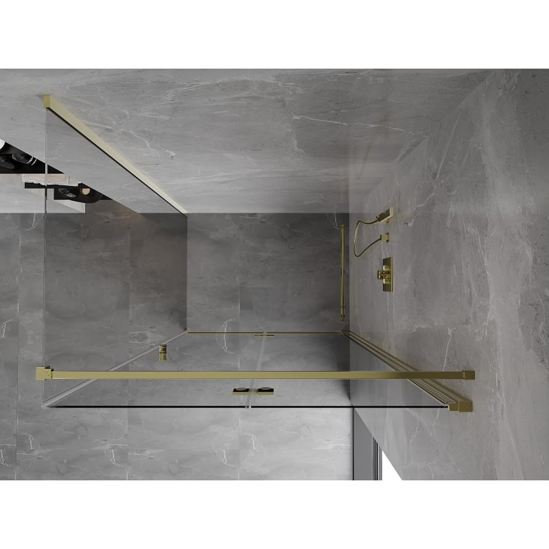 Mexen Mist-F cabine de douche pliante droite 110 x 120 cm, transparent, or - 8A6T-110-120-50-00-P