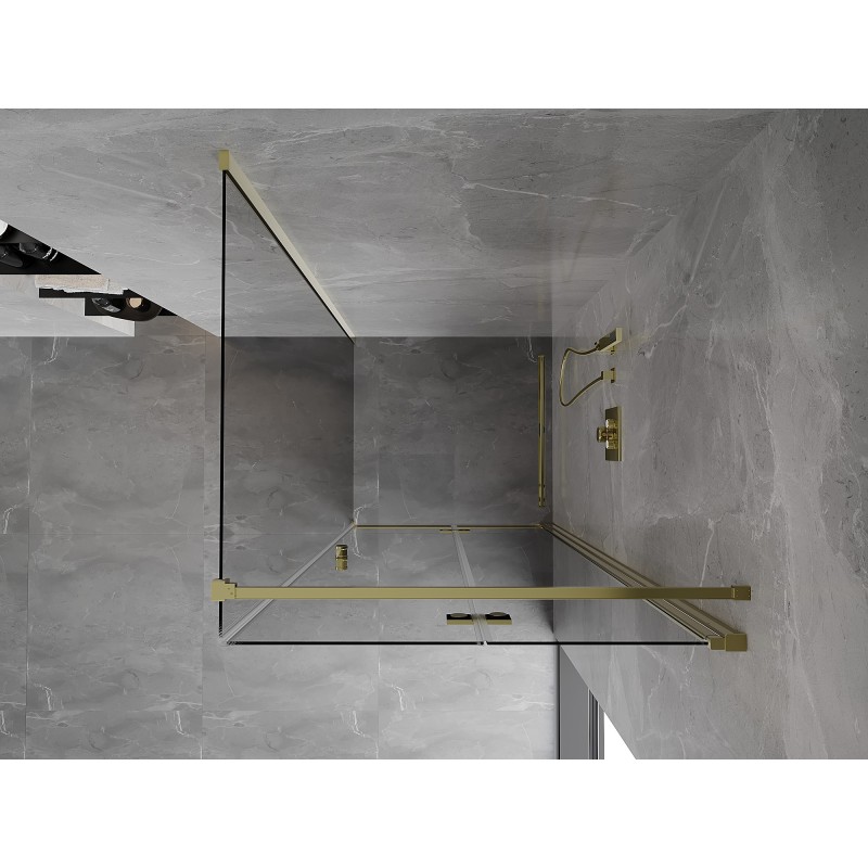 Mexen Mist-F cabine de douche pliante droite 120 x 120 cm, transparent, or - 8A6T-120-120-50-00-P