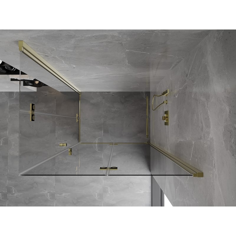 Mexen Mist-F Duo cabine de douche pliante droite 85 x 120 cm, transparent, or - 8A6-085L-120P-50-00