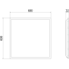 Mexen Brill-S panneau LED encastré au plafond 60 x 60 cm, 36W, Neutre - 4000K, 4320 lm, blanc - L202-060-060-3640-20