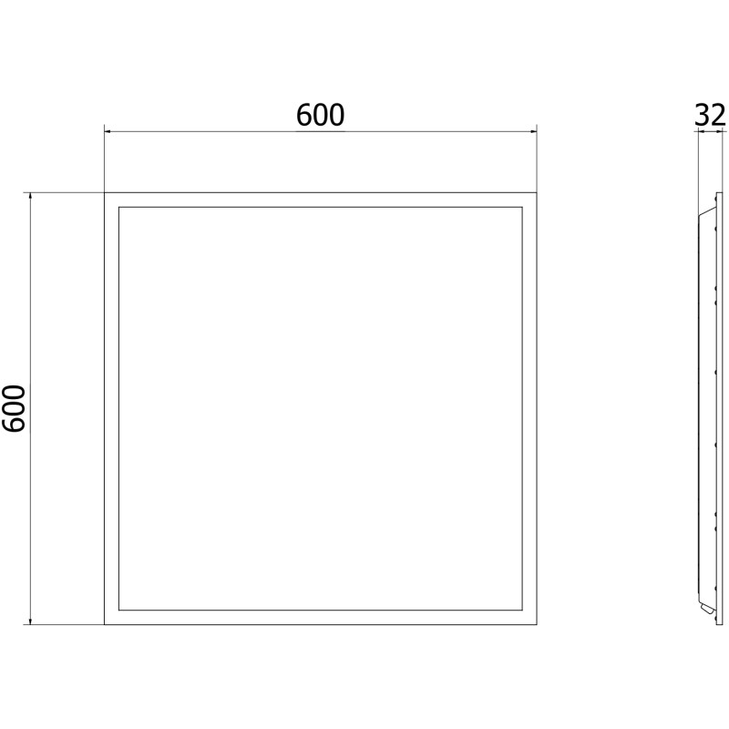 Mexen Brill-S panneau LED encastré au plafond 60 x 60 cm, 36W, Neutre - 4000K, 3960 lm, noir - L202-060-060-3640-70