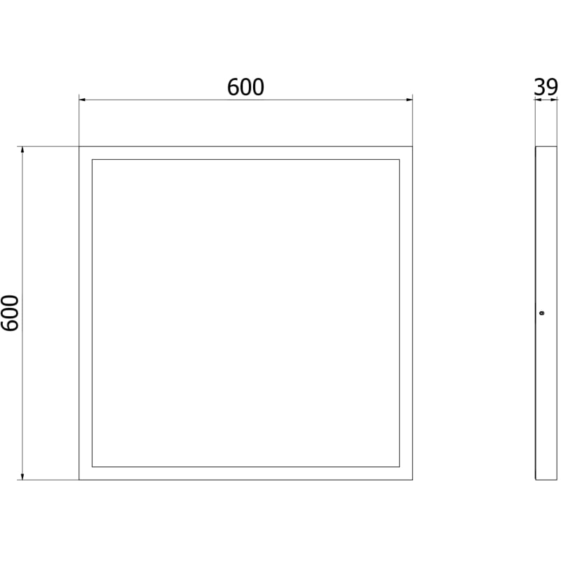 Mexen Brill-S Panneau LED de plafond monté en surface 60 x 60 cm, 40W, Neutre - 4000K, 3600 lm, noir - L205-060-060-4040-70