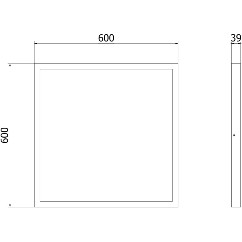 Mexen Brill-S panneau de plafond LED en surface 60 x 60 cm, 48W, Neutre - 4000K, 4800 lm, noir - L206-060-060-4840-70
