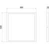 Mexen Brill-S panneau LED de plafond en saillie 60 x 60 cm, 48W, Neutre - 4000K, 5280 lm, blanc - L206-060-060-4840-20