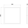 Mexen Brill-S panneau LED de plafond en saillie 60 x 60 cm, 36W, Neutre - 4000K, 3960 lm, noir - L207-060-060-3640-70