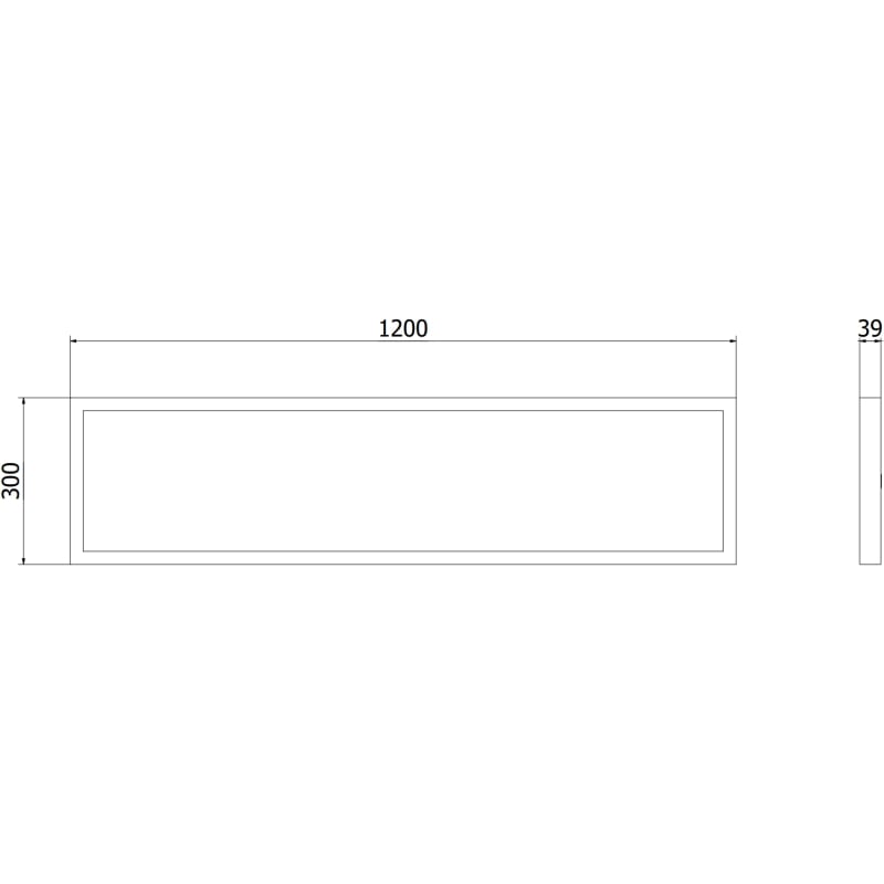 Mexen Brill-S panneau LED de plafond en saillie 120 x 30 cm, 36W, Neutre - 4000K, 3960 lm, noir - L207-120-030-3640-70