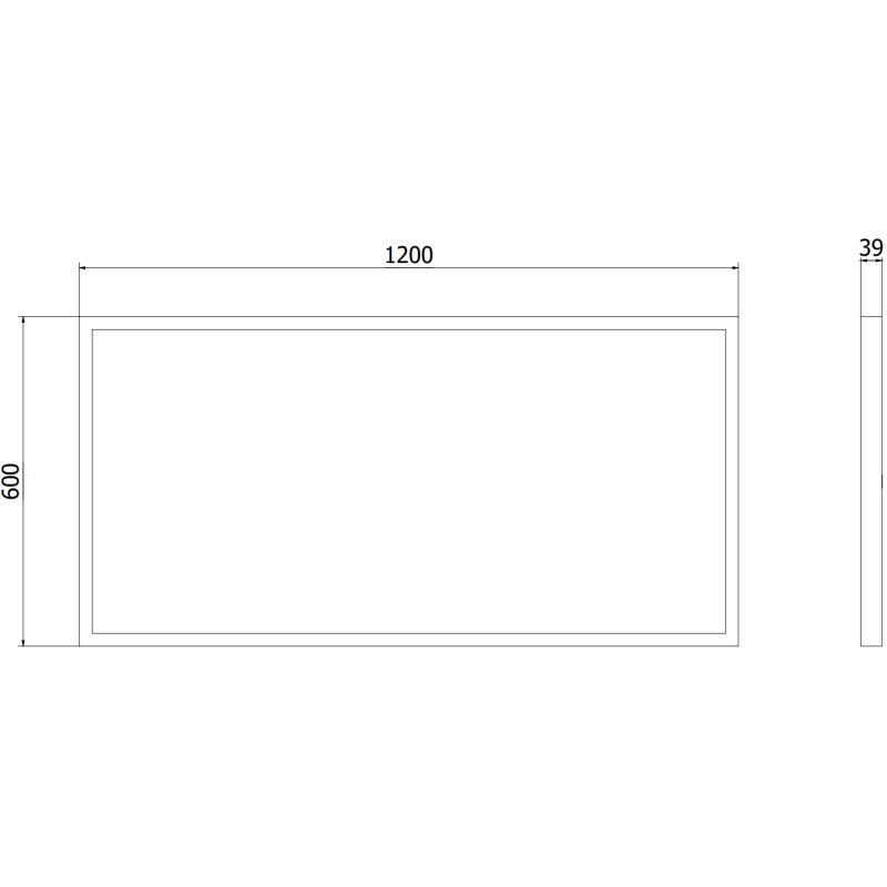 Mexen Brill-S panneau de plafond LED en saillie 120 x 60 cm, 60W, Neutre - 4000K, 7200 lm, blanc - L207-120-060-6040-20