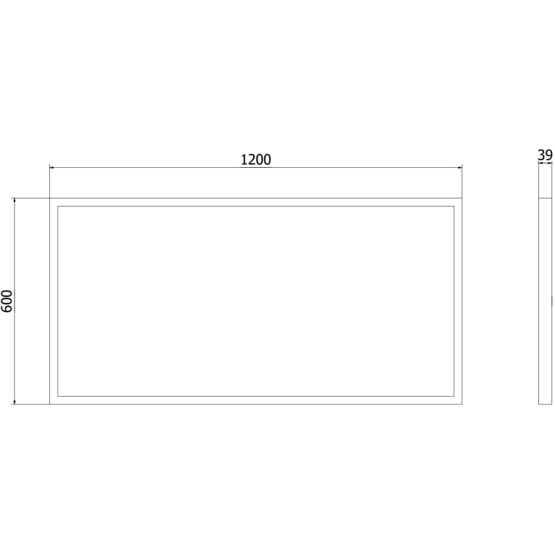 Mexen Brill-S panneau de plafond LED en surface 120 x 60 cm, 60W, Neutre - 4000K, 6600 lm, noir - L207-120-060-6040-70
