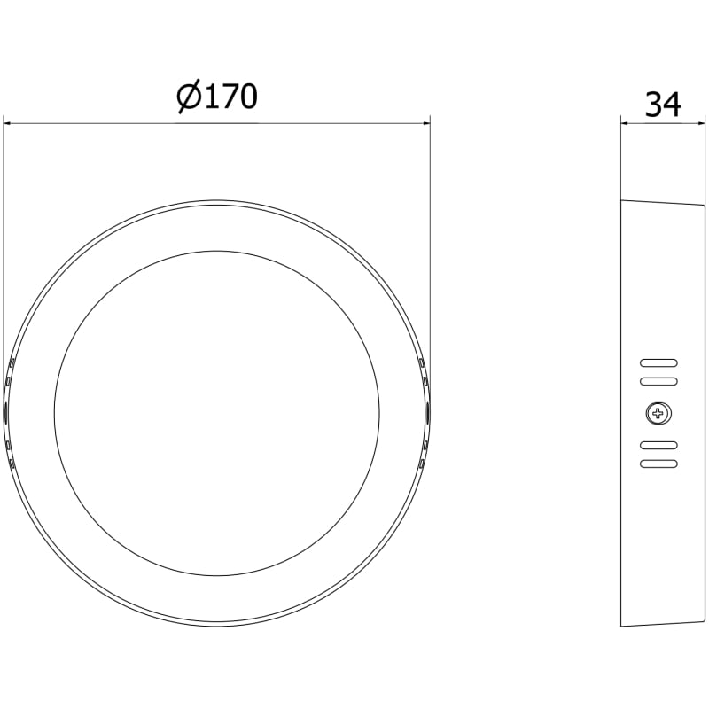 Mexen LDSR plafonnier LED en surface diamètre 17 cm, 12W, Froid - 6500K, 1320 lm, blanc - L212-017-1265-20