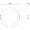 Mexen LDSR plafonnier LED monté en surface, diamètre 22 cm, 18W, froid - 6500K, 1440 lm, noir - L212-022-1865-70