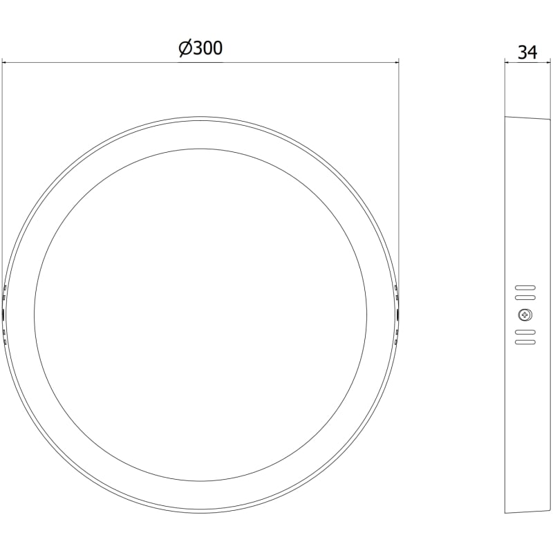 Mexen LDSR plafonnier plafond LED en saillie fi 30 cm, 24W, Neutre - 4000K, 2640 lm, blanc - L212-030-2440-20