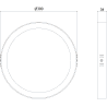 Mexen LDSR plafonnier LED en saillie diamètre 30 cm, 24W, Froid - 6500K, 2640 lm, blanc - L212-030-2465-20