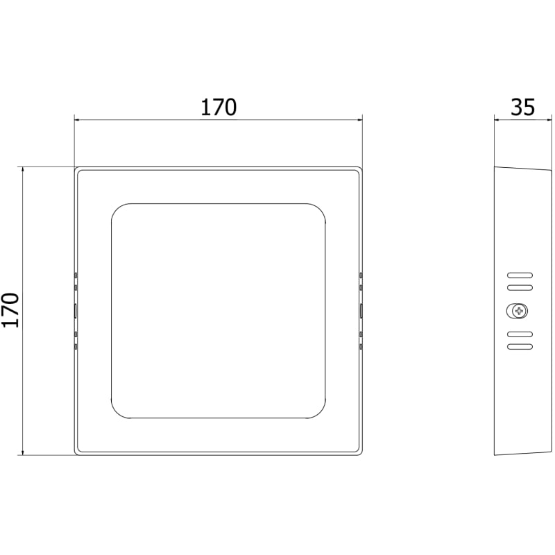 Mexen LDSS plafonnier LED de surface 17 x 17 cm, 12W, Neutre - 4000K, 1320 lm, blanc - L213-017-1240-20