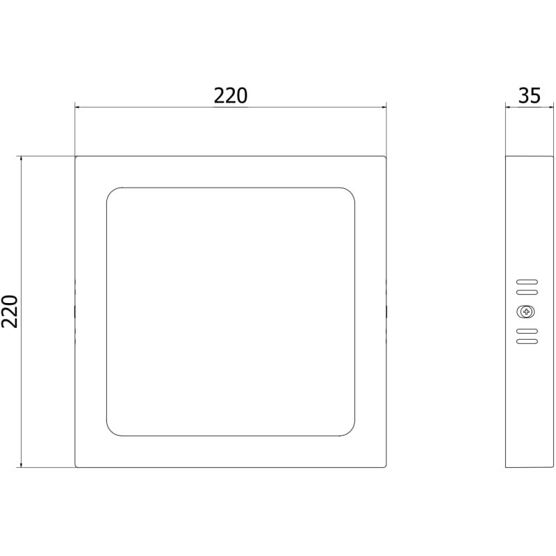 Mexen LDSS plafonnier LED en saillie 22 x 22 cm, 18W, Neutre - 4000K, 1980 lm, blanc - L213-022-1840-20