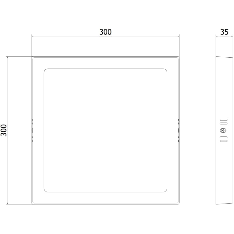 Mexen LDSS plafonnier LED de plafond en saillie 30 x 30 cm, 24W, Neutre - 4000K, 2640 lm, blanc - L213-030-2440-20