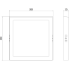 Mexen LDSS plafonnier LED de plafond 30 x 30 cm, 24W, Blanc froid - 6500K, 1920 lm, noir - L213-030-2465-70