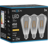 Mexen Vintis 3x Ampoule filament LED E27, ST64, 6W, Chaude - 2200K, 450 lm, fumée - L152-E27-0622-70x03