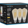 Mexen Vintis 3x Ampoule filament LED E27, ST64, 6W, Chaude - 2700K, 600 lm, ambre - L152-E27-0627-50x03