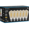 Mexen Vintis 6x Ampoule à filament LED E27, ST64, 6W, Chaud - 2700K, 600 lm, ambre - L152-E27-0627-50x06