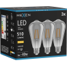 Mexen Vintis 3x Ampoule filament LED E27, ST64, 6W, Chaude - 2700K, 510 lm, fumée - L152-E27-0627-70x03