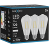 Mexen Vintis 3x Ampoule filament LED E27, ST64, 6W, Neutre - 4000K, 720 lm, transparent - L152-E27-0640-00x03
