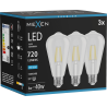 Mexen Vintis 3x Ampoule à filament LED E27, ST64, 6W, Froide - 6500K, 720 lm, transparente - L152-E27-0665-00x03