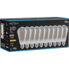 Mexen Vintis 10x Ampoule à filament LED E27, ST64, 8W, Chaude - 2200K, 600 lm, fumée - L152-E27-0822-70x10