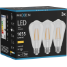 Mexen Vintis 3x Ampoule filament LED E27, ST64, 8W, Chaude - 2700K, 1055 lm, clair - L152-E27-0827-00x03