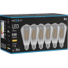 Mexen Vintis 6x Ampoule LED à filament E27, ST64, 8W, Chaude - 2700K, 680 lm, fumée - L152-E27-0827-70x06