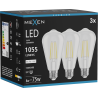 Mexen Vintis 3x Ampoule filament LED E27, ST64, 8W, Neutre - 4000K, 1055 lm, claire - L152-E27-0840-00x03