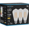 Mexen Vintis 3x Ampoule filament LED E27, ST64, 10W, Chaude - 2700K, 1320 lm, transparent - L152-E27-1027-00x03