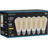 Mexen Vintis 6x Ampoule à filament spirale LED E27, ST64, 4W, Chaude - 2200K, 360 lm, ambre - L162-E27-0422-50x06