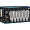 Mexen Vintis 6x Ampoule filament spirale LED E27, ST64, 4W, Chaude - 2200K, 220 lm, fumée - L162-E27-0422-70x06